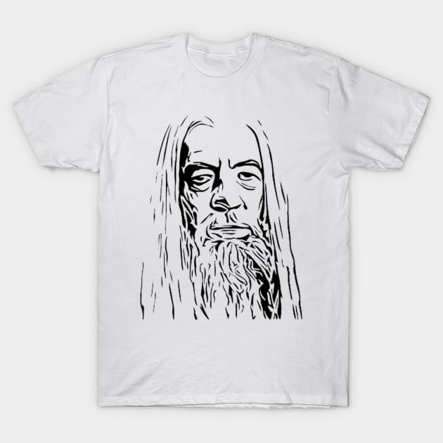 Gandalf Stencil Artwork T-Shirt by MarkRame